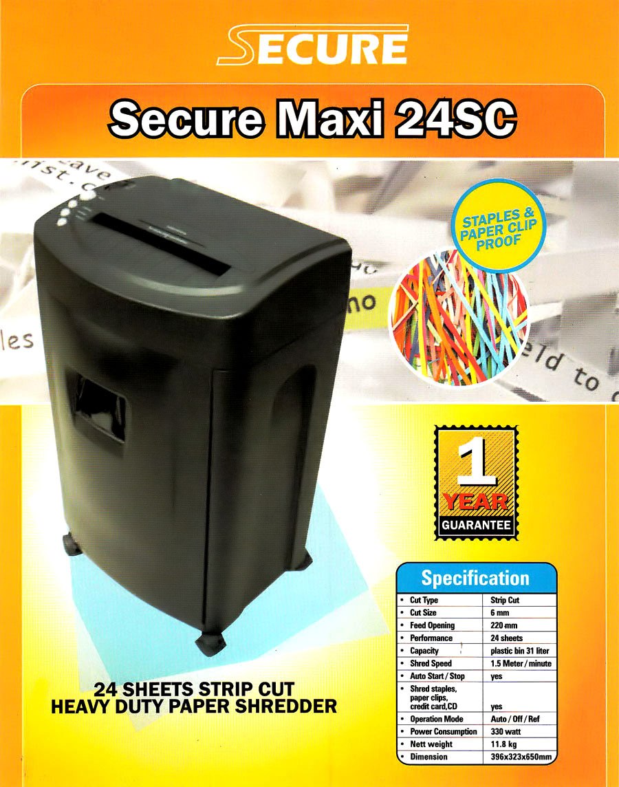 Mesin Penghancur Kertas Paper Shredder SECURE Maxi 24SC
