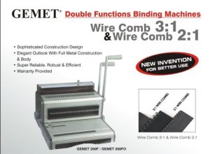 Mesin Jilid Binding GEMET 200F-200FO untuk jilid kawat 2:1 dan 3:1 ukuran F4 atau lebih 1 Mesin Jilid Binding GEMET 200F-200FO untuk jilid kawat 2:1 dan 3:1 ukuran F4 atau lebih
