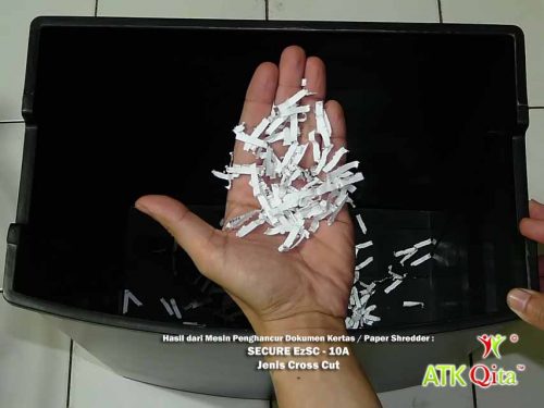 Hasil Cross Cut Mesin Penghancur Kertas Paper Shredder SECURE EzSC-10A