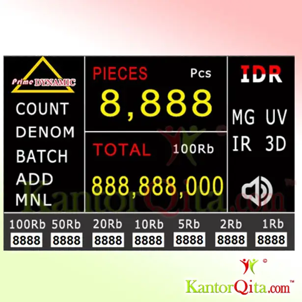 Mesin Hitung Deteksi Uang Palsu PRIME DYNAMIC 996 3 Mesin Hitung Deteksi Uang Palsu PRIME DYNAMIC 996 Layar Display