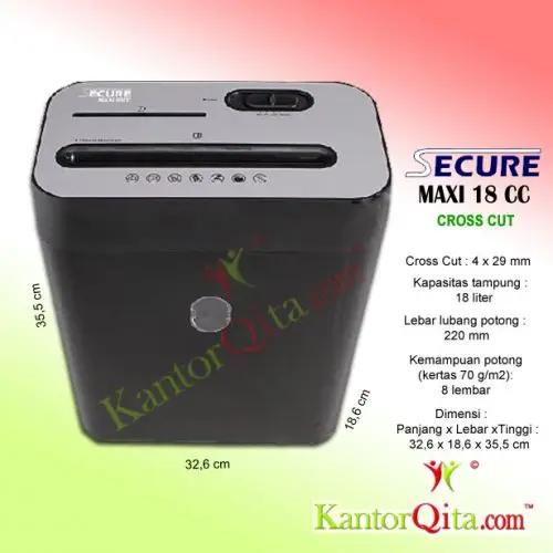Penghancur Kertas Paper Shredder SECURE Maxi 18 CC