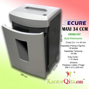 Mesin Penghancur Kertas Paper Shredder Secure Maxi 34 CCM Cross Cut 1 Mesin Penghancur Kertas Paper Shredder Secure Maxi 34 CCM Cross Cut